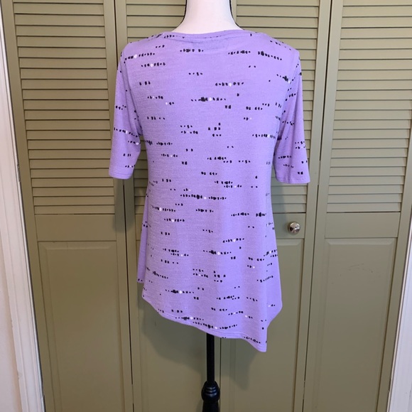 Asymmetrical Knit Tee in Lavender - Picture 7 of 14